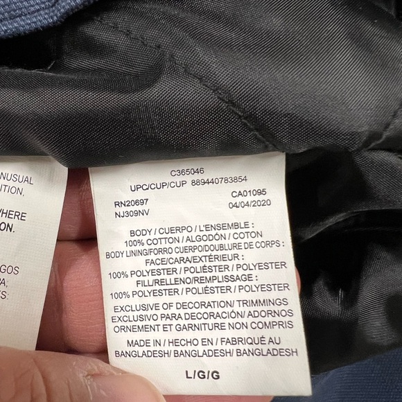 Dickies Mens Navy Blue Quilted Lined Zip Up Pocketed Canvas Work Jacket Size L - Picture 7 of 9